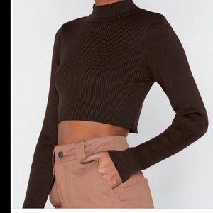 Nasty Gal Black Cropped Shirt
